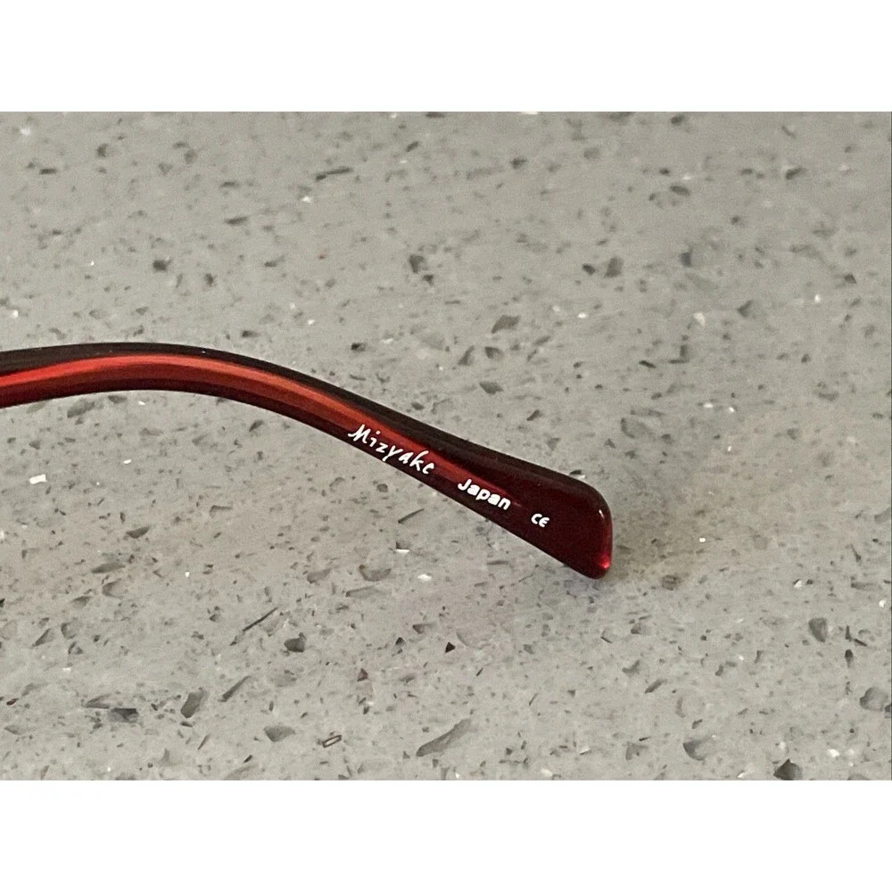 MIZYAKE Japan 4911 Brown Burgundy Red Half Rim Eyeglasses Frames ONLY